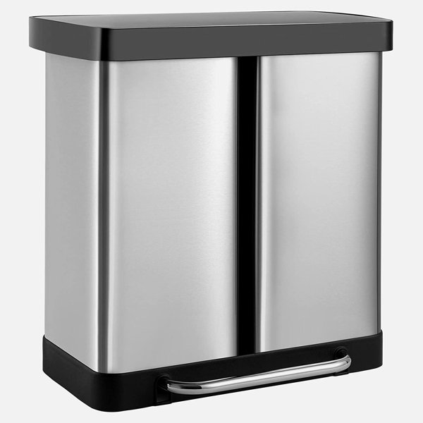 Pirecart Stainless Steel 16 Gallon Step On Trash Can & Reviews Wayfair
